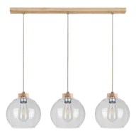 Lampy sufitowe - Britop Loftowa LAMPA wisząca LAGUNA 18710374 szklana OPRAWA kule ZWIS balls przezroczyste drewno - miniaturka - grafika 1