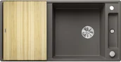 Zlewozmywaki - Zlewozmywak granitowy BLANCO Axia III XL 6 S Silgranit Wulkaniczny szary + deska jesionowa 527235 - miniaturka - grafika 1