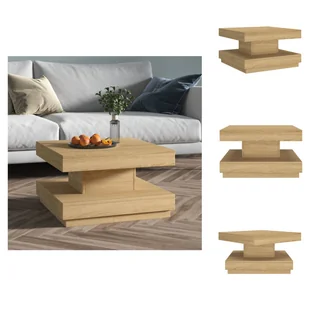 vidaXL Stolik kawowy jasnobrązowy 60x60x35 cm MDF - Stoliki kawowe - Ławy i stoliki kawowe - miniaturka - grafika 1