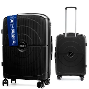 WALIZKA XL ŚREDNIA PP4 POLIPROPYLEN CZARNY - Walizki - miniaturka - grafika 1