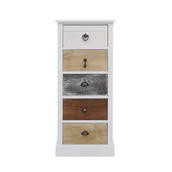 Szafki łazienkowe - Rebecca Mobili Komoda Szafka Biały 5 Szuflady Shabby Chic Sypialnia Łazienka - miniaturka - grafika 1