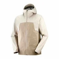Kurtki i kamizelki sportowe damskie - Kurtka Salomon Outline Gore-Tex 2.5 Layers Plaza Taupe - miniaturka - grafika 1