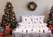 Pościel - Biała pościel 220x200 flanelowa w choinki Flavetta 87A Matex - miniaturka - grafika 1