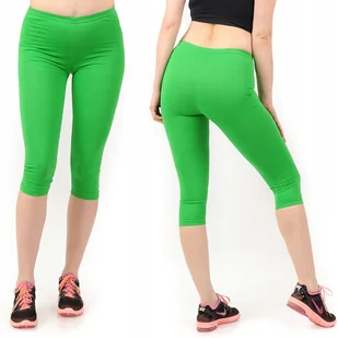 Legginsy damskie 3/4 krótkie Polskie bawełniane Getry Zielone 6XL - Legginsy - miniaturka - grafika 1