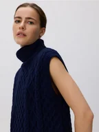 Moda i Uroda OUTLET - Reserved - Kamizelka z golfem - granatowy - miniaturka - grafika 1