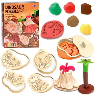 DINOZAURY MASA PLASTYCZNA FORMY  CIASTOLINA - Masy plastyczne - miniaturka - grafika 1