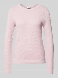 Sweter z dzianiny z okrągłym dekoltem model ‘Vidalo’ - Swetry damskie - miniaturka - grafika 1