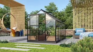 VITAVIA szklarnia ogrodowa VENUS 7500, srebrna - 7,5 m2, (1,93 m x 3,84 m) + baza - Szklarnie ogrodowe - miniaturka - grafika 6