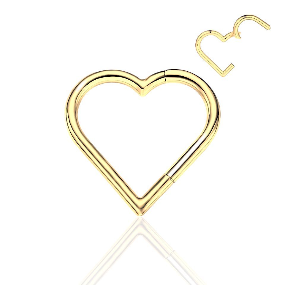 Tytanowy, złoty Clicker w kształcie serca 1.2/10