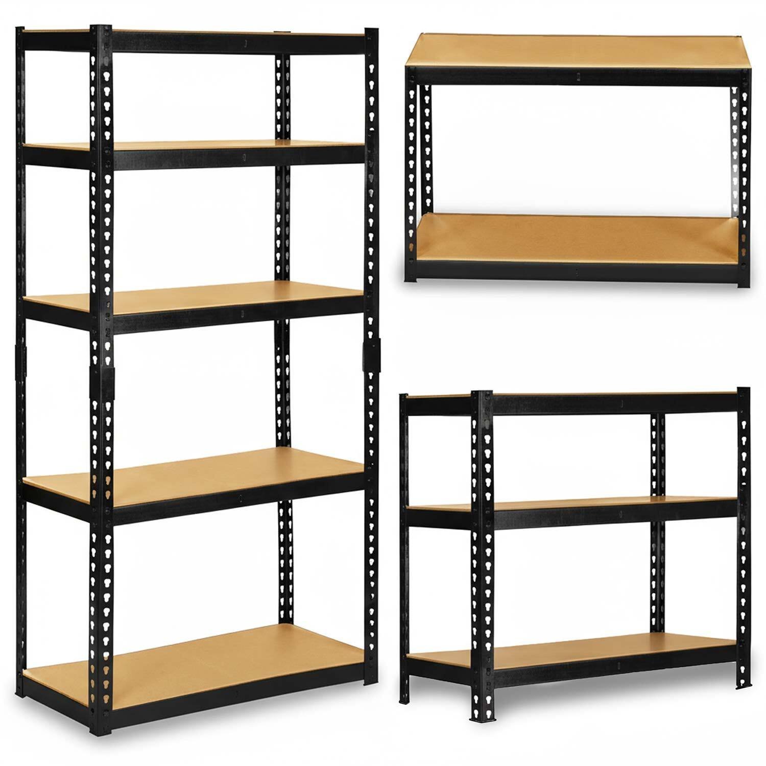 Humberg Regał metalowy magazynowy 183 x 90 x 40 cm czarny