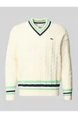 Swetry męskie - Sweter z dzianiny o kroju relaxed fit z mieszanki wełny - Lacoste - miniaturka - grafika 1