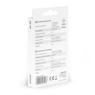 SAVIO ADAPTER SATA (F) - USB-A 3.1 GEN 1 (M) DO DYSKÓW 2.5" AK-68 - Złącza, przejściówki, adaptery - miniaturka - grafika 5