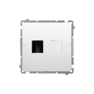 Gniazdka elektryczne - Kontakt Simon Gniazdo pojedyncze HDMI BASIC MODUŁ biały - miniaturka - grafika 1