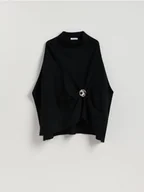 Swetry damskie - Reserved - Sweter ponczo - czarny - miniaturka - grafika 1