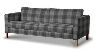 Dekoria pl pl Pokrowiec na sofę Karlstad 3-osobową nierozkładaną krótki krata szaro-grafitowa 204 x 89 x 64 cm Edinburgh 615-115-75 - Pokrowce na meble - miniaturka - grafika 1