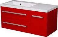 Szafki łazienkowe - Szafka łazienkowa czerwona 90cm FOKUS z umywalką - miniaturka - grafika 1