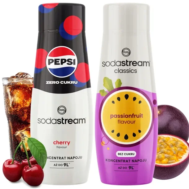 Koncentraty do Saturatora SodaStream: Pepsi MAX Cherry + Marakuja