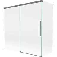 Parawany nawannowe - Mexen Rox parawan nawannowy 2-skrzydłowy rozsuwany 160 + 80 x 150 cm, transparent, gun metal - 8C9-160-080-95-00 - miniaturka - grafika 1