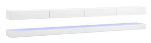 Szafka Rtv Fly Double Biały / Biały Połysk + Led - Inne meble do salonu - miniaturka - grafika 1