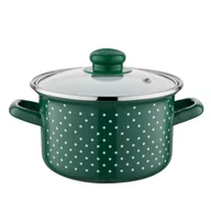 Garnki - GARNEK EMALIOWANY PROSTY RETRO ZIELONY Z/P 16CM 2,1L kod: 001-GAR-16RETRO7729C + Sprawdź na SuperWnetrze.pl - miniaturka - grafika 1