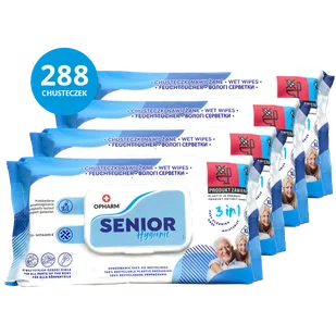 Zestaw Opharm Senior Hygienic 3w1, chusteczki nawilżane, 4 x 72 sztuki - Akcesoria dla osób starszych i niepełnosprawnych - miniaturka - grafika 1