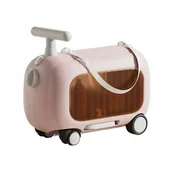 Walizki - Walizka KABINOWA DLA DZIECI Jeżdżąca JEŹDZIK BAGAŻ PODRĘCZNY RÓŻOWA - miniaturka - grafika 1