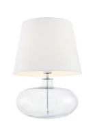 Lampy stojące - Kaspa Lampa stołowa Sawa biały abażur PODSTAWA TRANSPARENTNA 40581101 - miniaturka - grafika 1