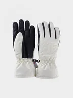 Rękawiczki - Damskie rękawice narciarskie 4F 4FWAW24AFGLF144 - białe - miniaturka - grafika 1