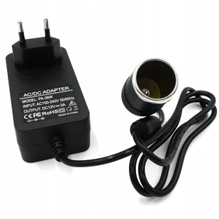 Zasilacz adapter 230V gniazdo zapalniczki samochodowej 12V 36W 3A SOLIDNY - Akcesoria motoryzacyjne - miniaturka - grafika 1