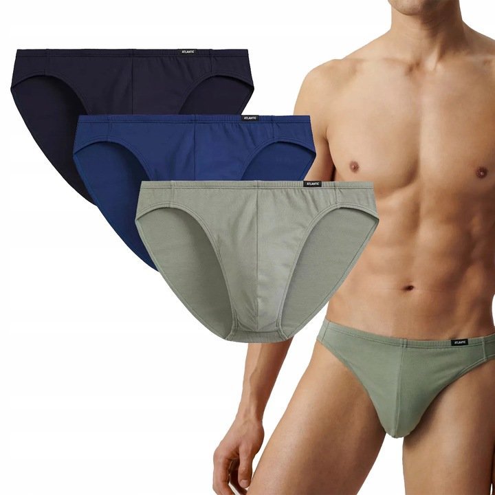 SLIPY MĘSKIE ATLANTIC MINI 3MP119/GRA/NIEC/KHAJ 3PAK XXL