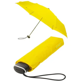 Mała klasyczna płaska parasolka damska, żółta - Parasole - miniaturka - grafika 1