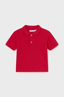 Koszulki dla chłopców - Mayoral polo bawełniane niemowlęce kolor czerwony gładki - grafika 1