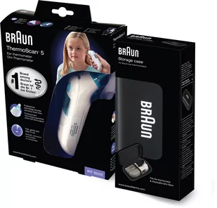 Braun IRT 6020 ThermoScan 5 z czarnym etui Termometr elektroniczny do ucha - Termometry - miniaturka - grafika 1