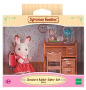 Figurki dla dzieci - Sylvanian Families Zestaw z siostrą królików z czekoladowymi uszkami biurko 5016 - miniaturka - grafika 1