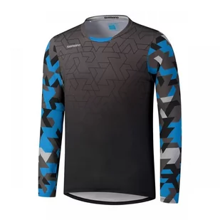 Męska Bluza Rowerowa Shimano Myoko L.S Jersey | Black/Blue - Rozmiar Xl - Bluzy na rower - miniaturka - grafika 1