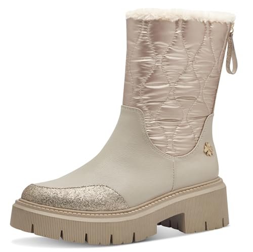 Marco Tozzi by Guido Maria Kretschmer Damskie botki Zip+Slip 2-86400-43 Modne kozaki, taupe MET.Comb, 37 EU, Taupe Met Comb, 37 EU