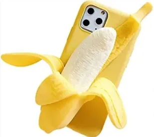 3d Yellow Banana Toy Silikonowe etui na telefon do iPhone'a iPhone 11 - Etui i futerały do telefonów - miniaturka - grafika 1
