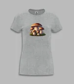 Koszulki i topy damskie - KOSZULKA DAMSKA - BOROWIKI Szary M - miniaturka - grafika 1