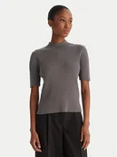 Swetry damskie - ACCESS FASHION Sweter 54-8046 Szary Slim Fit - miniaturka - grafika 1