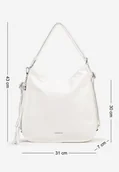 Torebki damskie - Biała Torebka na Ramię z Frędzlami i Suwakami Rivkio - miniaturka - grafika 1