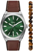 Zegarki męskie - Zegarek Fossil FS6080SET Brown Leather Strap Gift Set 41mm - miniaturka - grafika 1