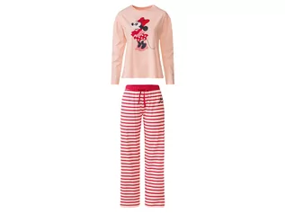 Bielizna nocna - Piżama damska z bawełny z nadrukiem (bluzka + spodnie) (M (40/42), Różowy/czerwony/Myszka Minnie) - grafika 1
