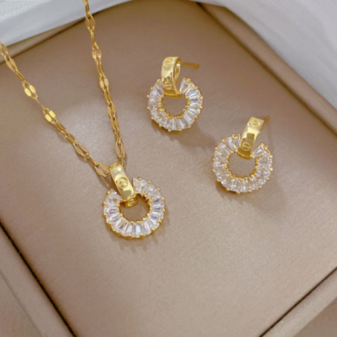 Komplet 3 części Lumina Circle Zirconia Set