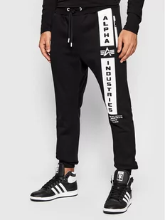 Alpha Industries Spodnie dresowe Defense 198372 Czarny Regular Fit - Spodnie sportowe męskie - miniaturka - grafika 1