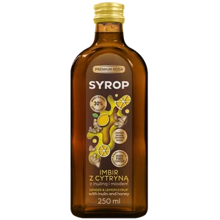 Premium Rosa Syrop Imbir z cytryną z inuliną i miodem, 250 ml - Syropy i koncentraty owocowe - miniaturka - grafika 1