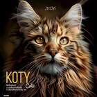 Kalendarze - Kalendarz 2026 ścienny albumowy 30x30cm Koty - miniaturka - grafika 1