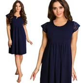 Piżamy ciążowe - Formommy Koszula Nocna Ciążowa Do Karmienia Na Zamki Granatowa L - miniaturka - grafika 1