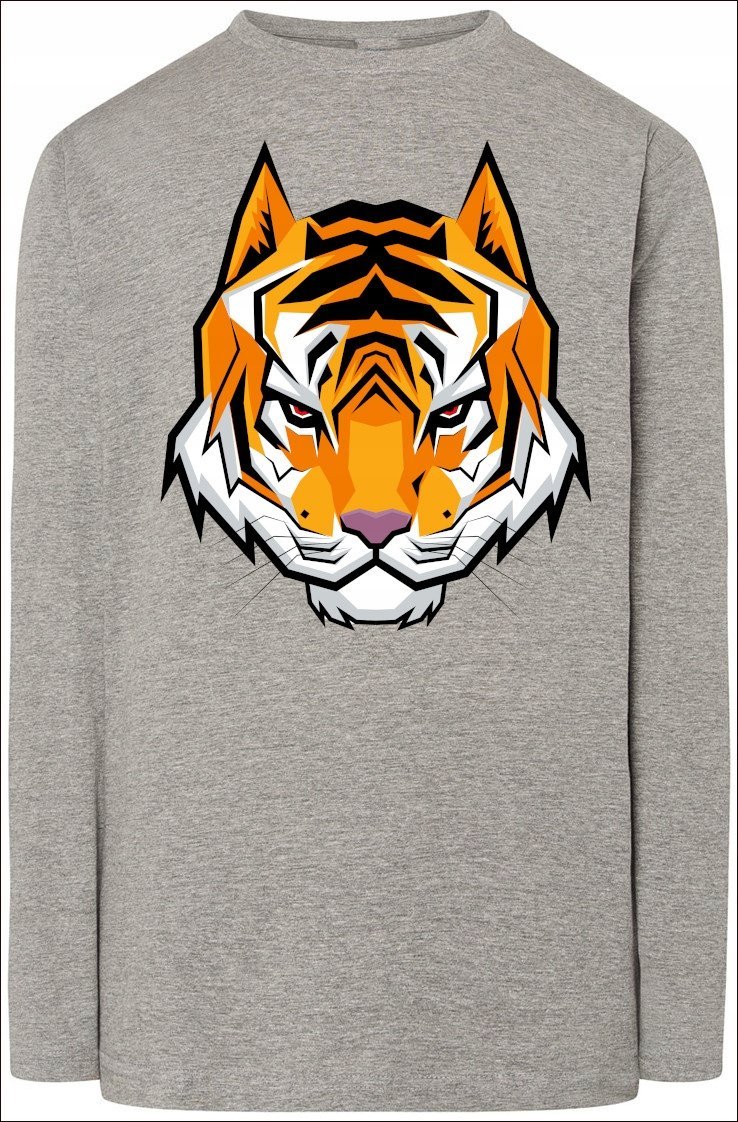 Tygrys Kolorowy Męska Modna Bluza Longsleeve R.4XL