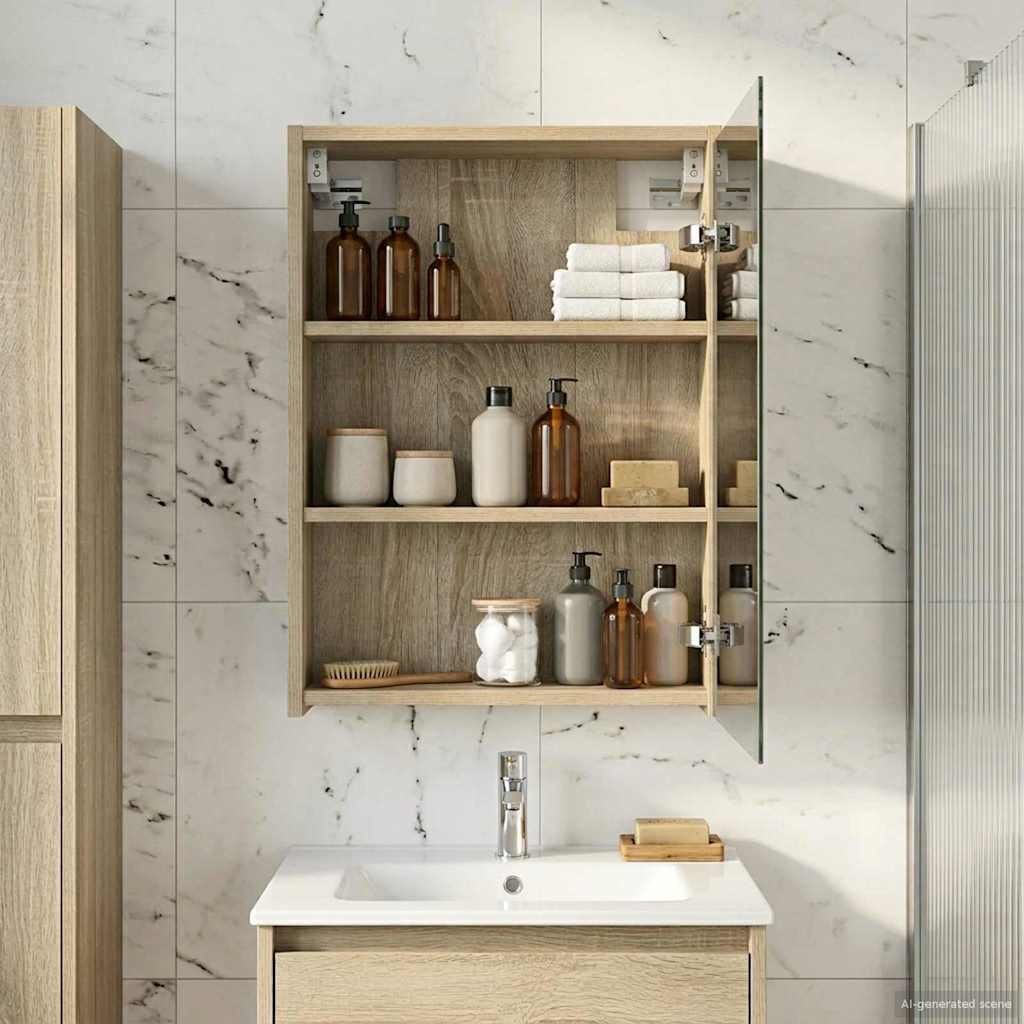 vidaXL vidaXL Szafka z lustrem do łazienki Dąb Sonoma 43 x 16 x 62.5 cm