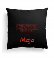Poduszki dekoracyjne - Foto Poduszka Czarna Stranger Things 4 + IMIĘ 3 - miniaturka - grafika 1